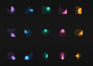 Glassmorphism Geometric Shapes Pack Figma