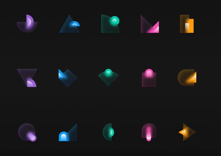 Glassmorphism Geometric Shapes Pack Figma