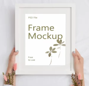 Frame In Hands PSD Mockup