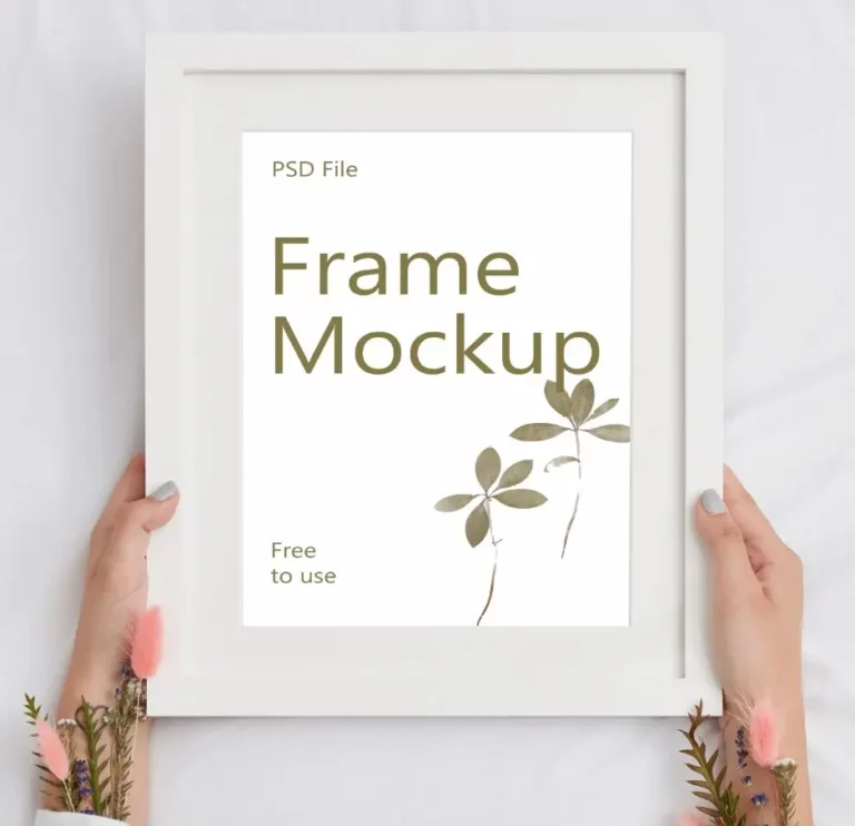Frame In Hands PSD Mockup