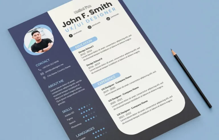 Editable UI UX Designer Resume Template PSD