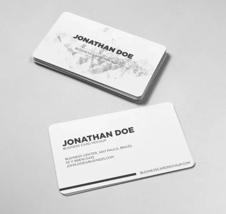 Minimal Clean Rounded Business Card PSD Mockup