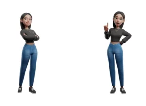 Black Teen Girl 3D Illustrations Figma