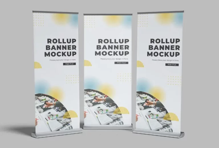 10 Rollup Banner PSD Mockups