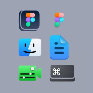 Skeuomorphic Style MacOS App Icons