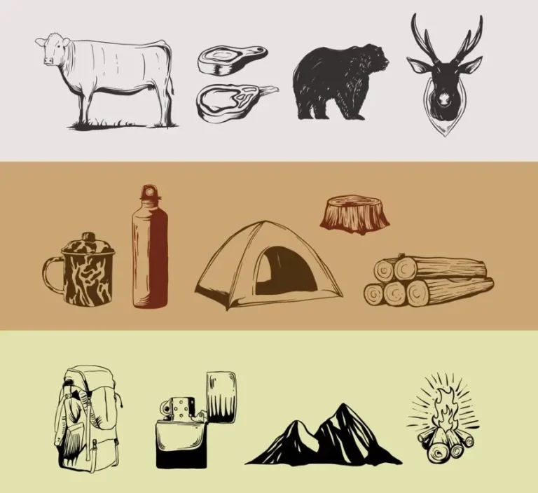 Vintage Handdrawn Adventure Outdoor Illustrations