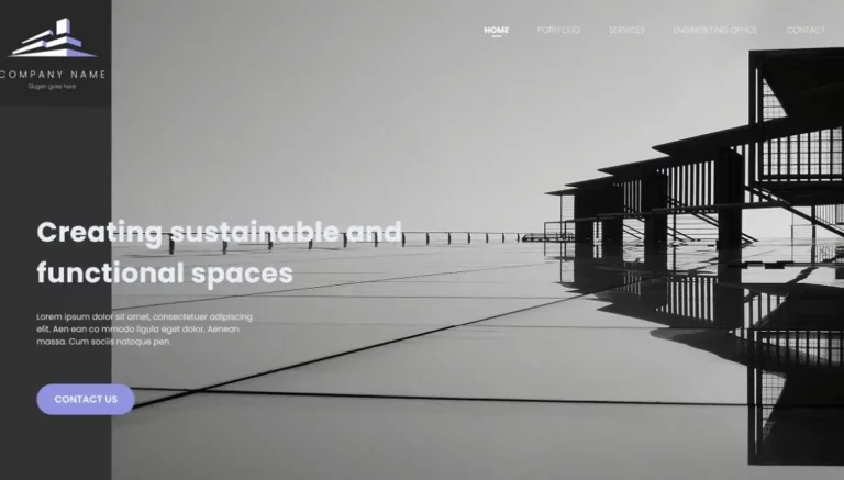 Architecture Portfolio Website Template Adobe XD
