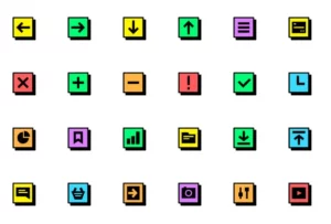 160+ Neubrutalism UI Icons Figma