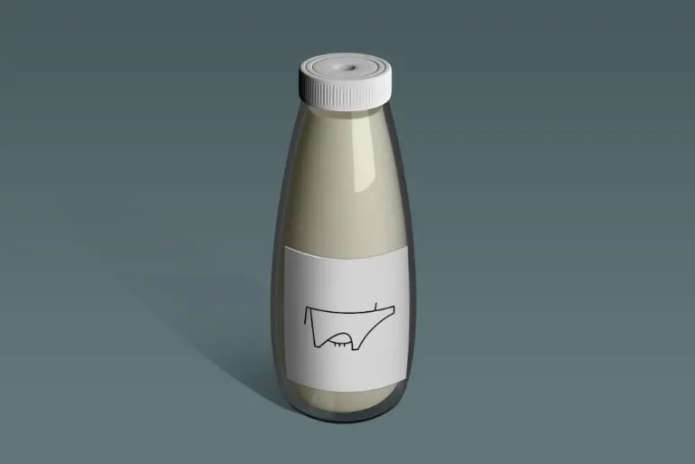 Glass Milk Bottle PSD Mockup And Blender Model