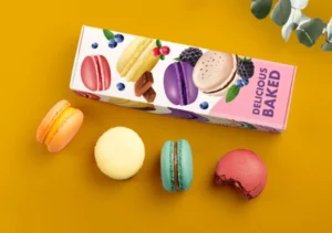 Macaron Packaging Boxes PSD Mockup