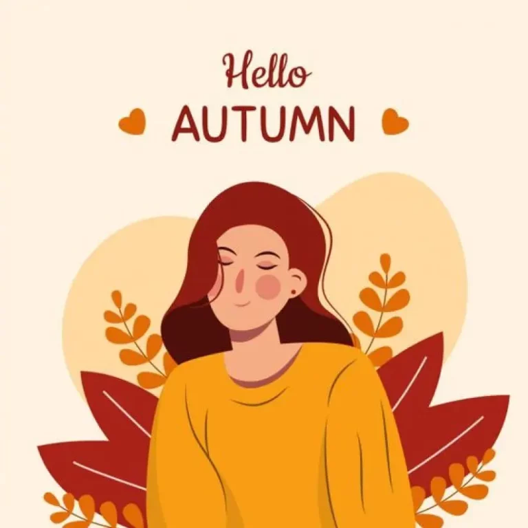 Hello Autumn Girl Illustration
