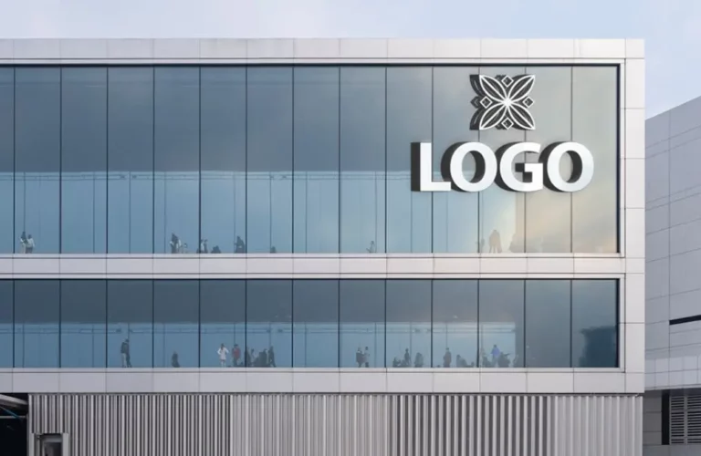 Realistic 3D Building Logo Mockups PSD