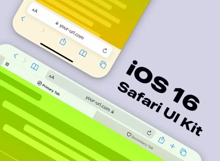 iOS 16 Safari UI Kit Sketch