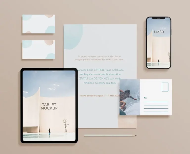 Minimal Clean Stationery Branding Mockup PSD