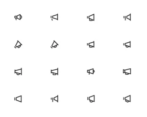 16 Minimal Megaphone Vector Icons