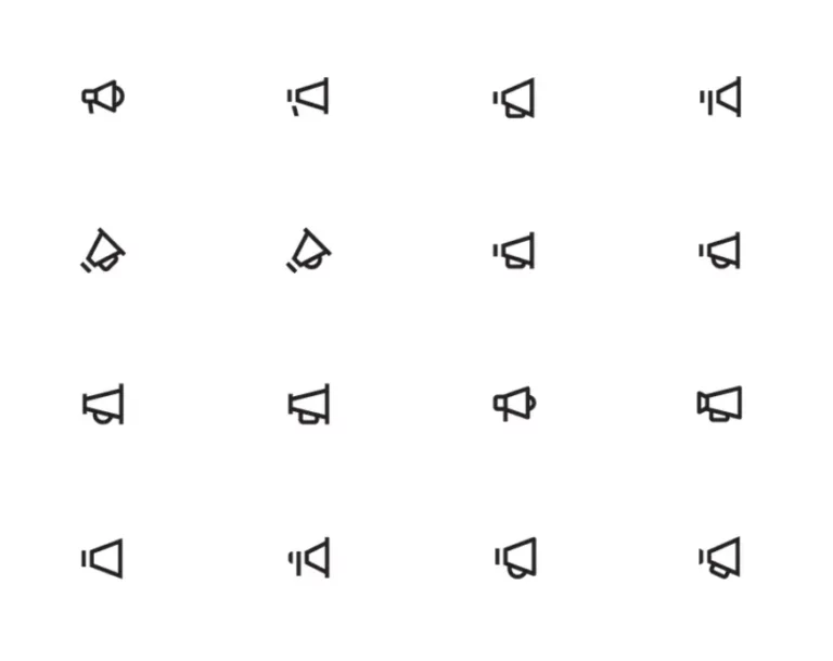16 Minimal Megaphone Vector Icons