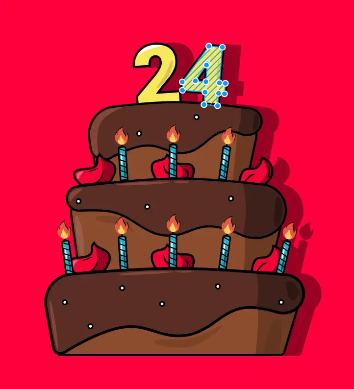 Birthday Cake Illustration Vector