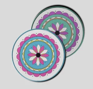 Realistic Two Round Coasters Mockup PSD