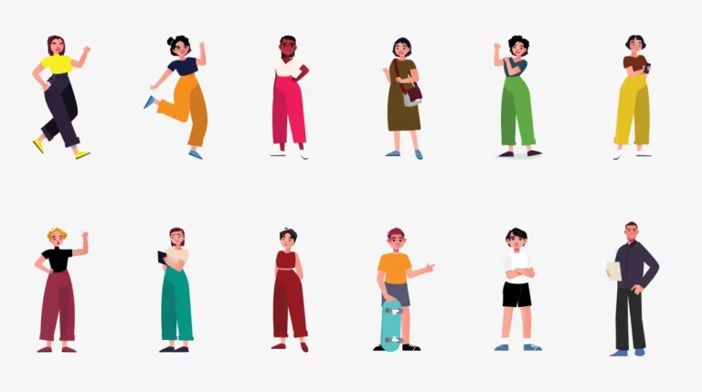 12 Standing People Illustrations