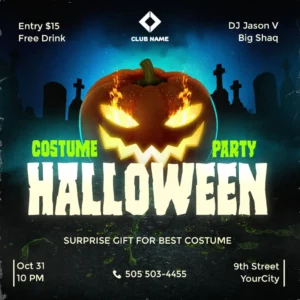 Halloween Night Party PSD Flyer Mockup