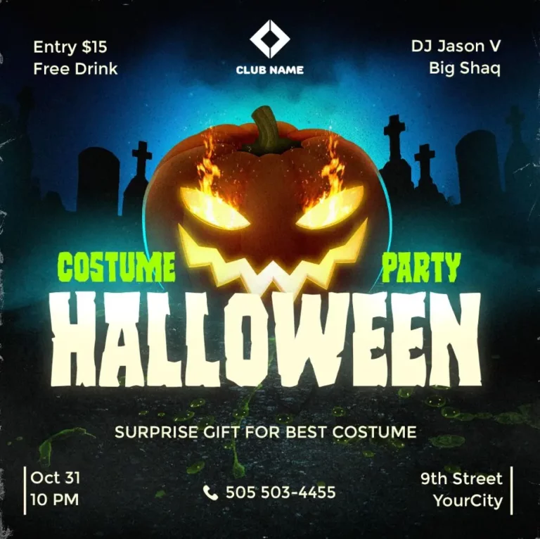 Halloween Night Party PSD Flyer Mockup