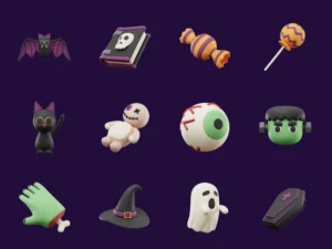 3D Halloween Illustrations Pack