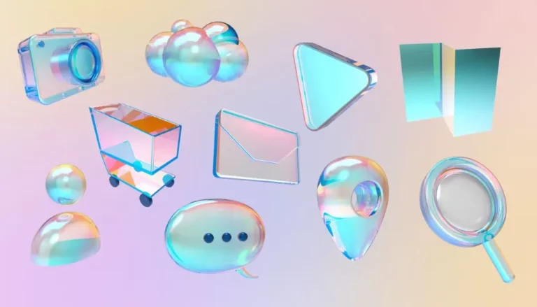 10 Glass 3D Icons