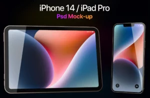 iPhone 14 & iPad Pro PSD Mockup