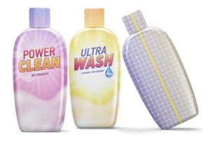 2 Detergent Bottle PSD Mockups