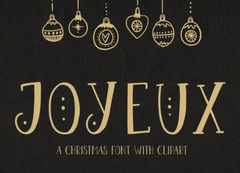 Joyeux Christmas Font Wih Clipart