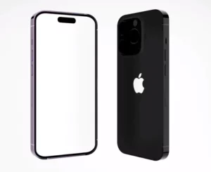 Editable Standing iPhone 14 Pro Max Mockups Figma