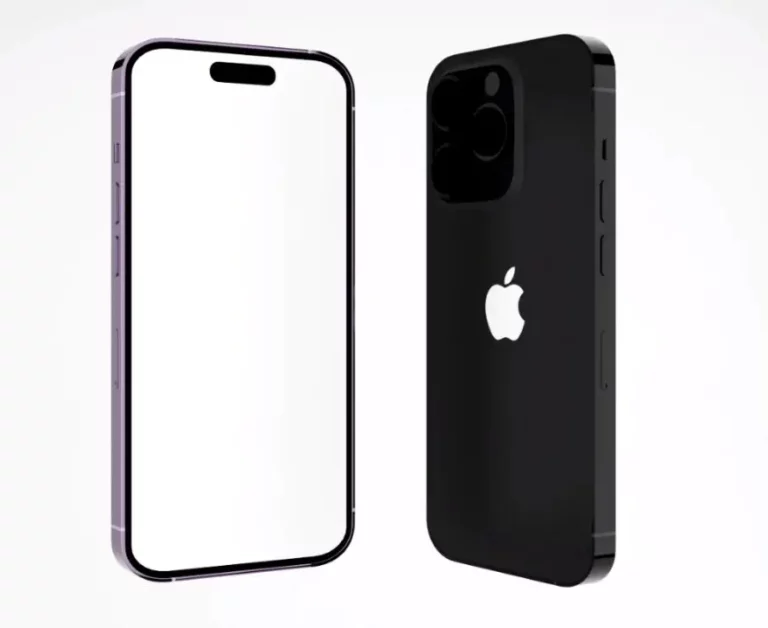 Editable Standing iPhone 14 Pro Max Mockups Figma