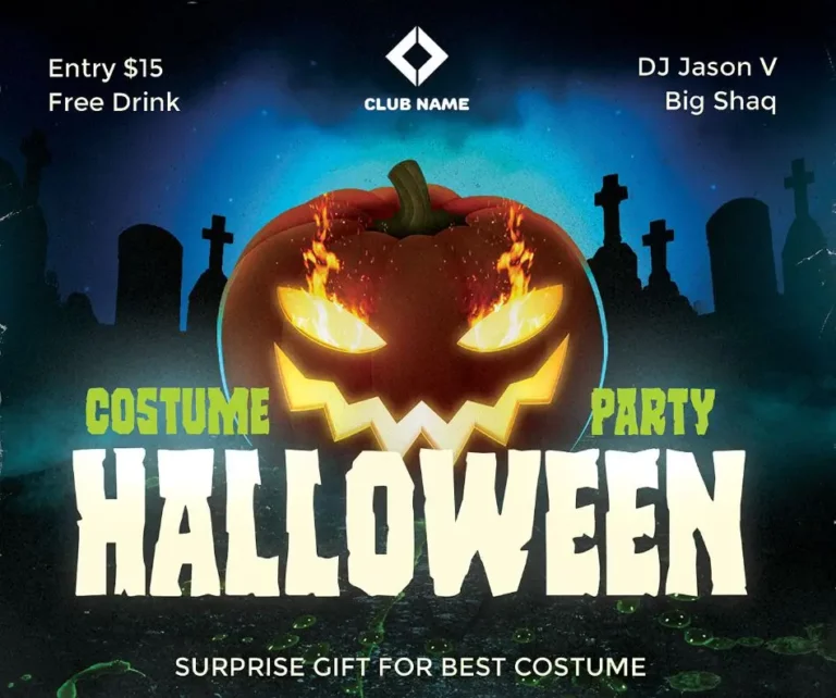 Halloween Costume Party Flyer PSD Mockup