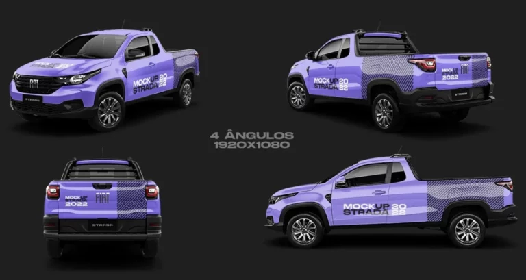 Nova Fiat Strada PSD Mockups