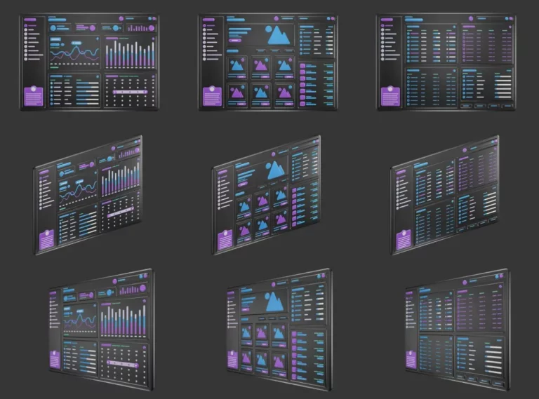 3D Dashboard Illustrations Figma