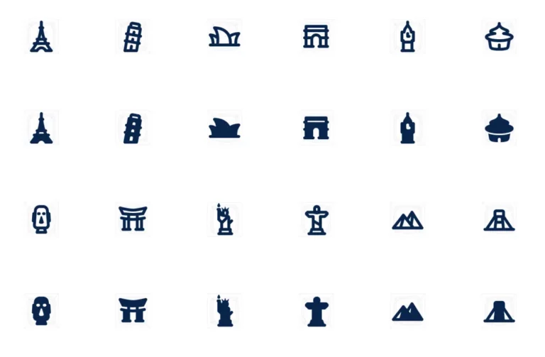 30 World Landmarks Figma (2 Styles)