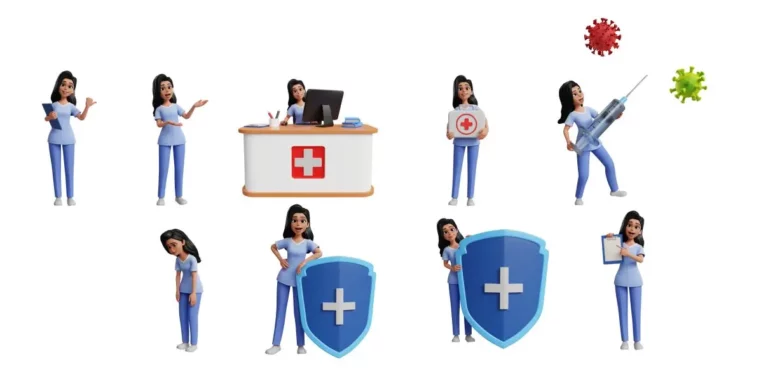 3D Nurse Illustrations Figma