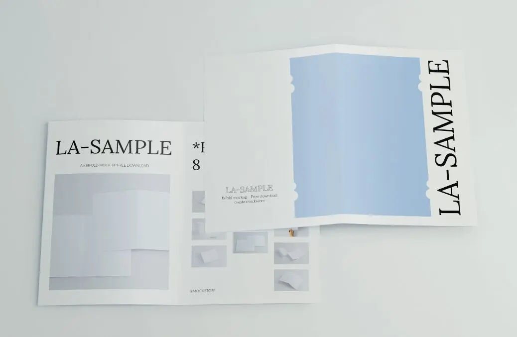 Download Free A5 Bi-Fold Brochure PSD Mockup - Free PSD Mockups