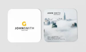 5 Rounded Square Business Card Mockups PSD