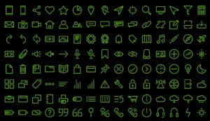 120+ Neon Line Icons Figma