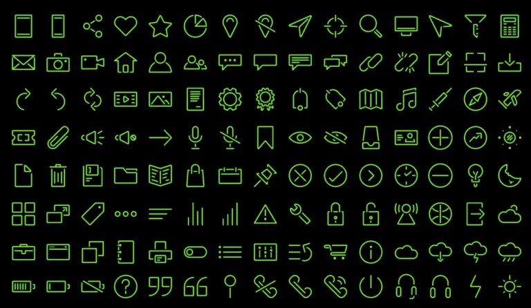 120+ Neon Line Icons Figma