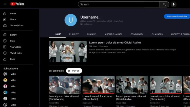 YouTube Profile Mockups (Mobile & Desktop) Figma