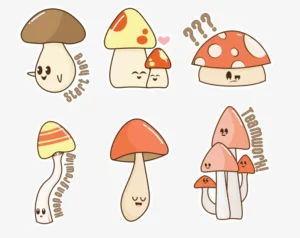 Cartoon Mushroom Stickers Figma