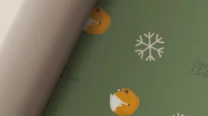Christmas Wrapping Paper PSD Mockup