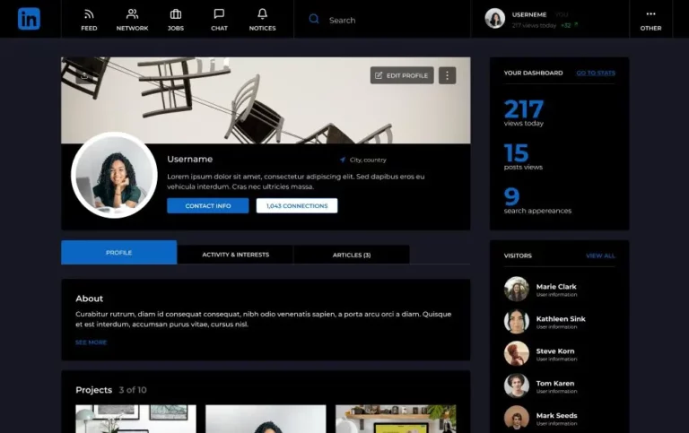 LinkedIn UI Mockups Pack