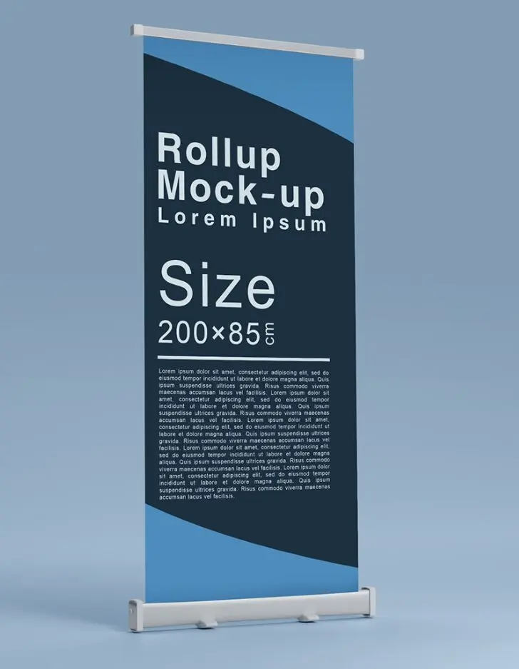 2 Realistic Editable Rollup Mockups PSD