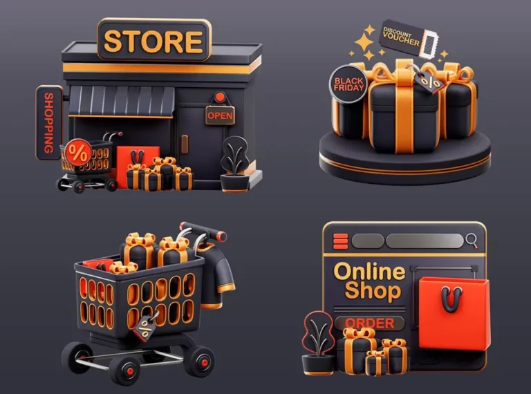 20 Black Friday 3D Icons