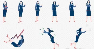 Isolated Business Woman Illustrations (EPS+PSD)