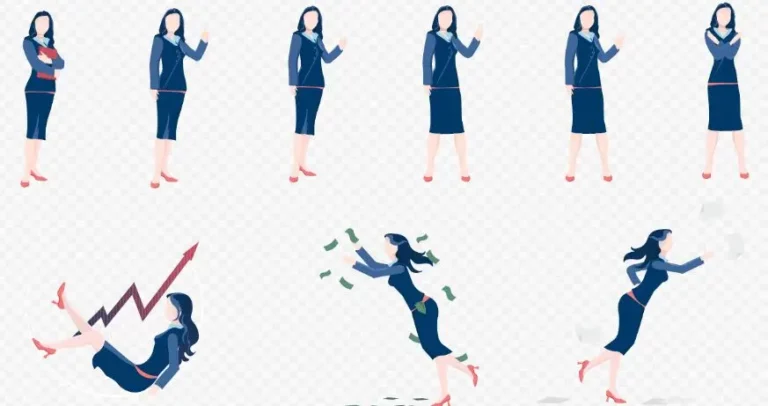 Isolated Business Woman Illustrations (EPS+PSD)