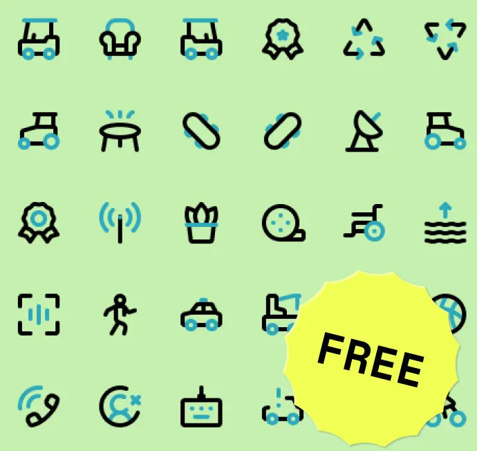 100 Duotone Line Icons